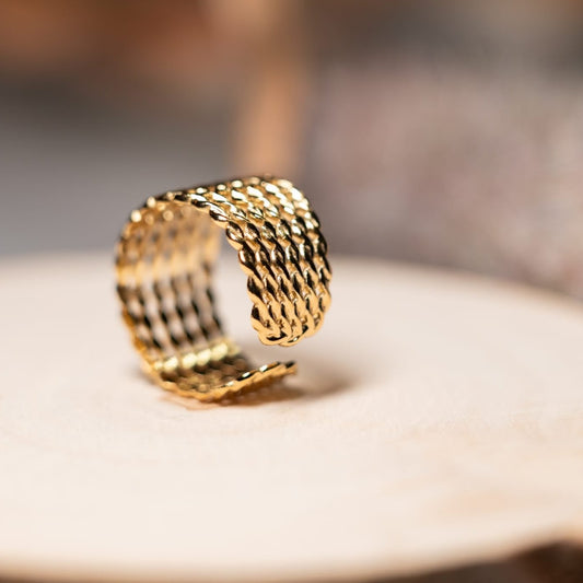 GLORIA - Bague doré Multiligne