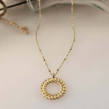 HEIANA - Collier pendentif cercle tressé