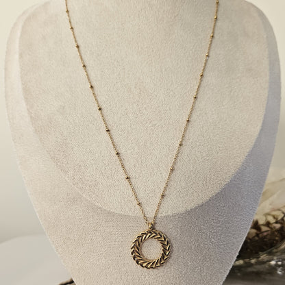 HEIANA - Collier pendentif cercle tressé